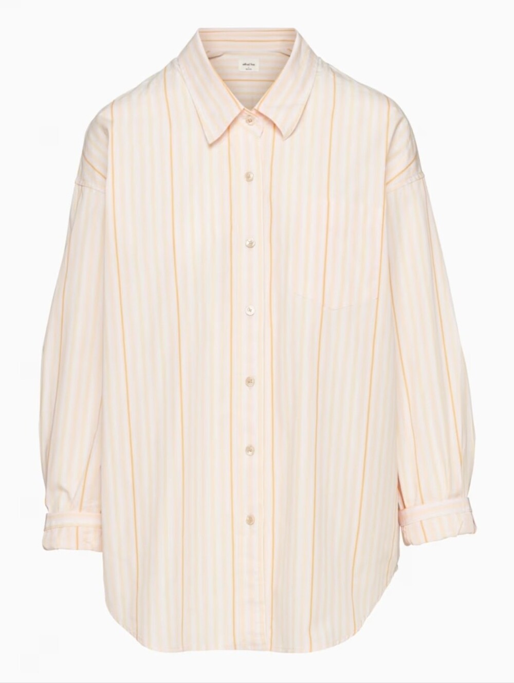 Aritzia Wilfred Free Relaxed Oversized Drop Shoulder Stripe Poplin Shirt 2XS - Picture 2 of 16